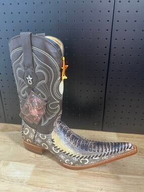 Los Altos Mens Exotic Ostrich Fashion Cowboy Boots Size 8EE